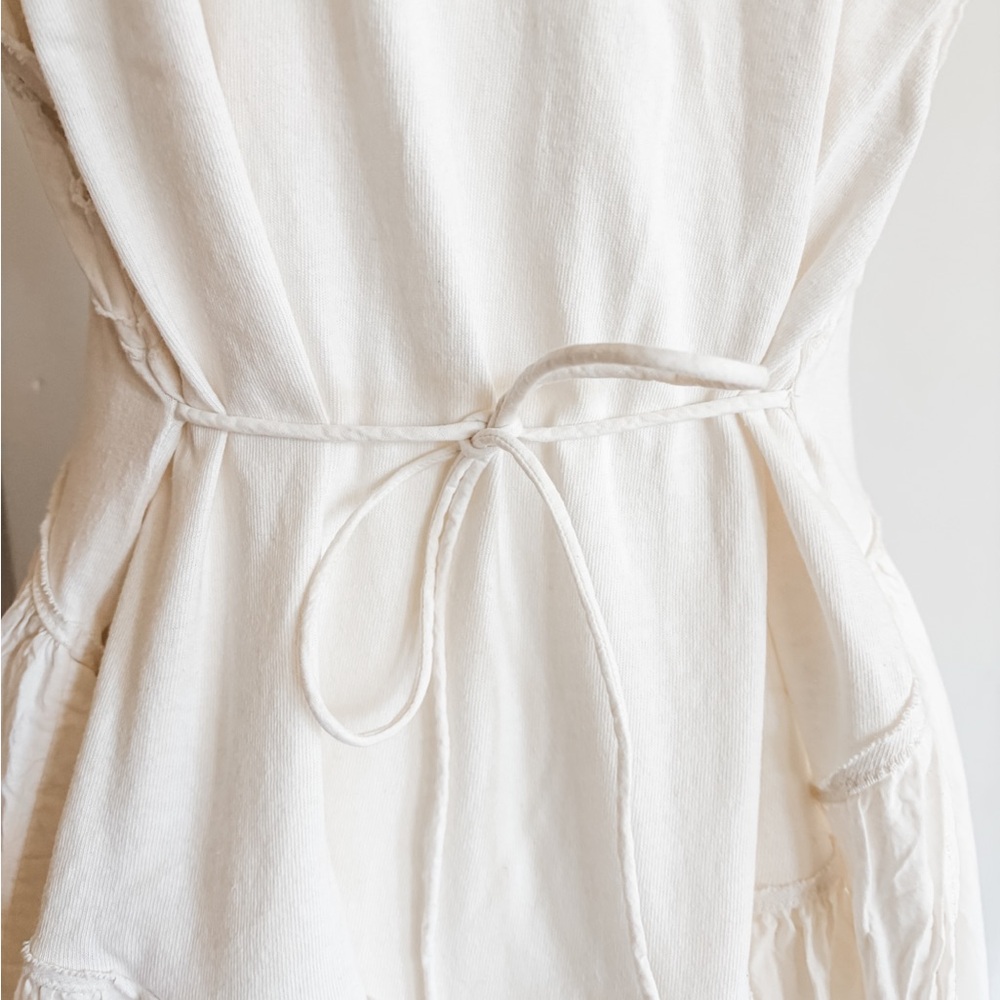 Free People She’s my Babydoll Tee Ruffles cute crochet trims midi Dress - Picture 7 of 11